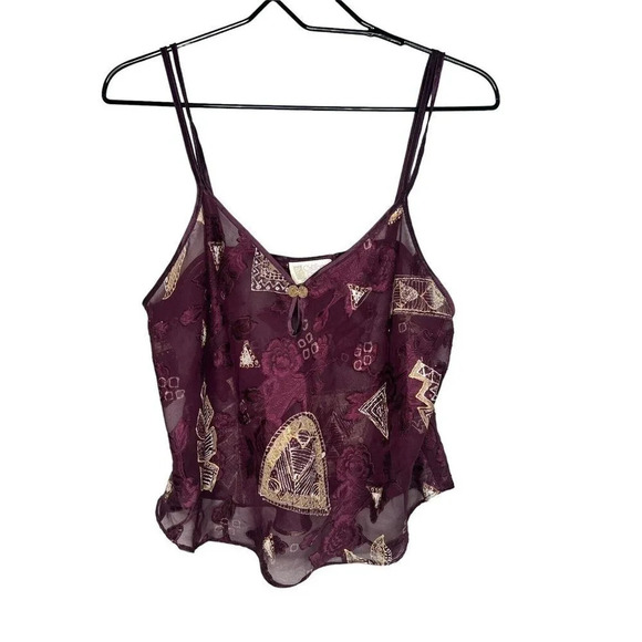 VTG Lingerie Robe Camisole Set Purple Tahitian Goddess USA California Dynasty - Picture 3 of 15